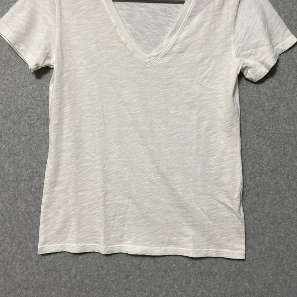 American Giant Womens Premium Slub V-neck Tee Size Small White Short Sleeve - Picture 5 of 9